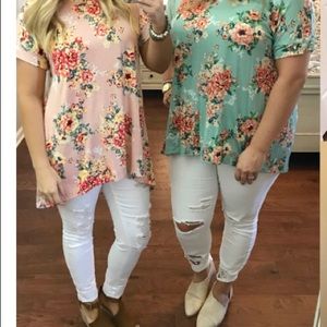 Pink High/Low cross Back Tee